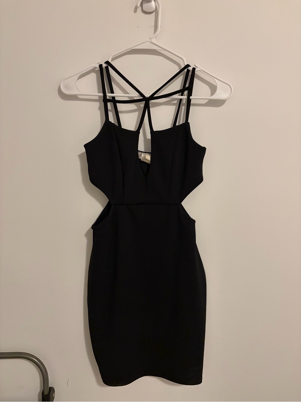 A3 Design Black Strappy Cutout Mini Dress